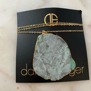Dara Ettinger 14kt gold turquoise pendant necklace